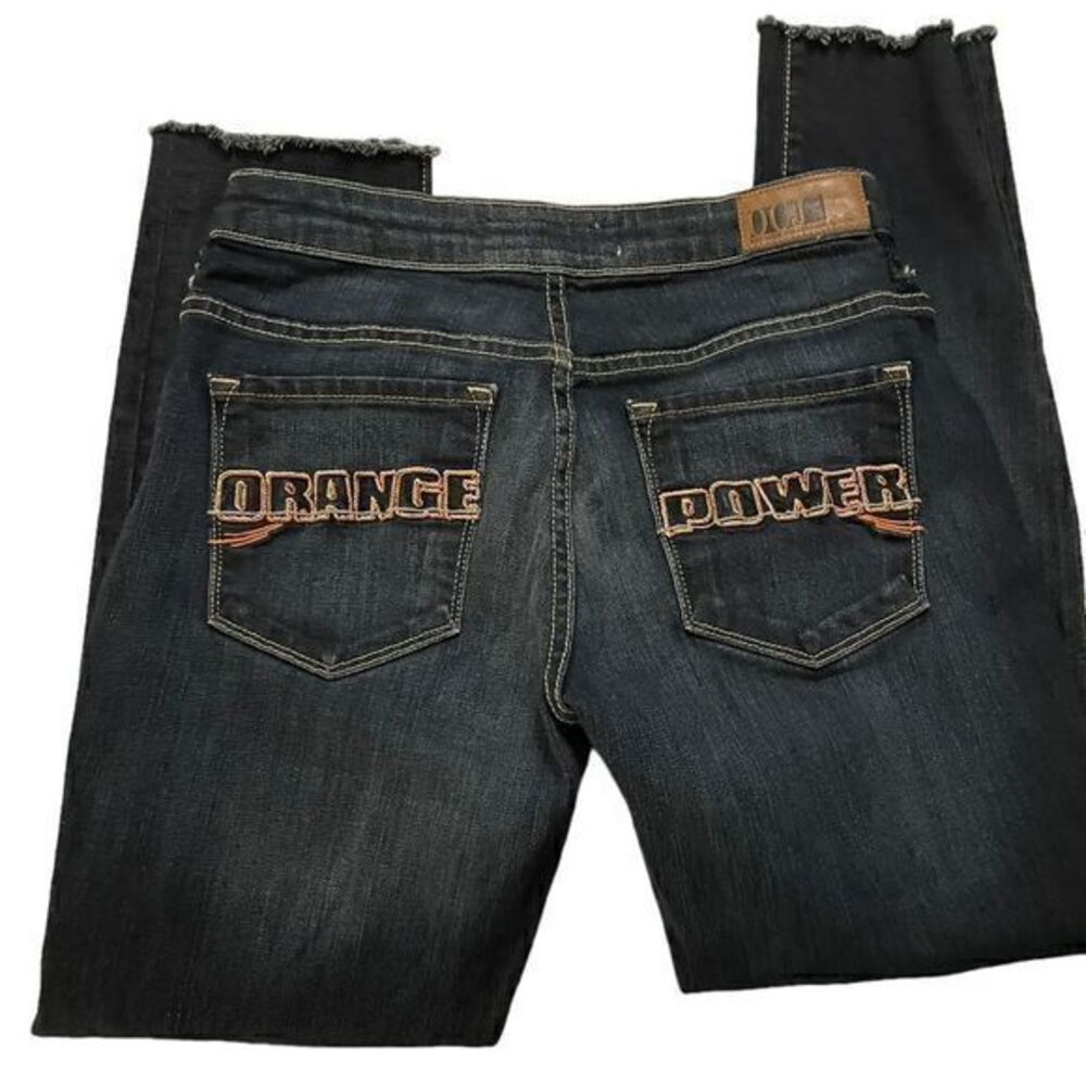 PREMIUM COLLEGIATE APPAREL orange power denim jeans 26 OSU Oklahoma state